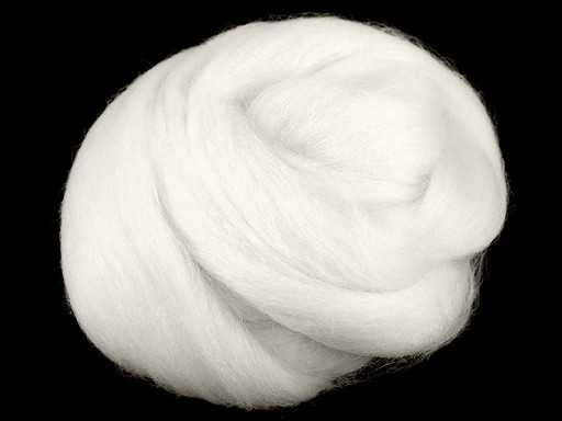 Wool Fleece Roving 20 g combed Snow White