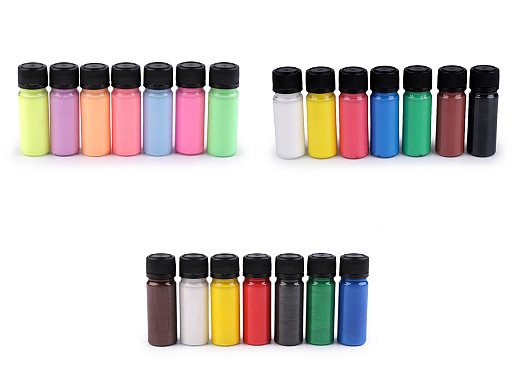 Sada barev na textil Art e Miss; na tmavý textil, neon, metalický, sada 7 barev x 12 g