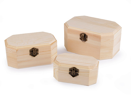 Caja de madera para decorar DIY, 3 ud.