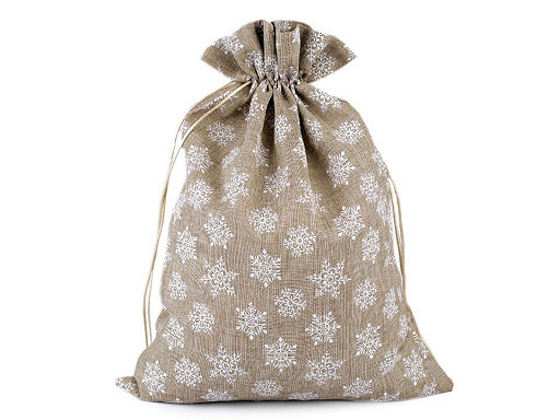 Gift Bag with Snowflakes and Glitter 30x40 cm