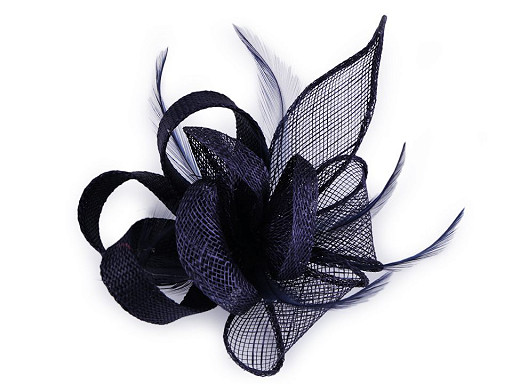 Fascinator / Brooch Flower with Feathers