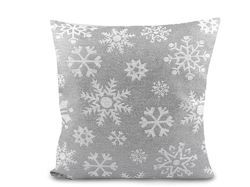 Fodera per cuscino, dimensioni: 45 x 45 cm, motivo: cuore, fiocco di neve