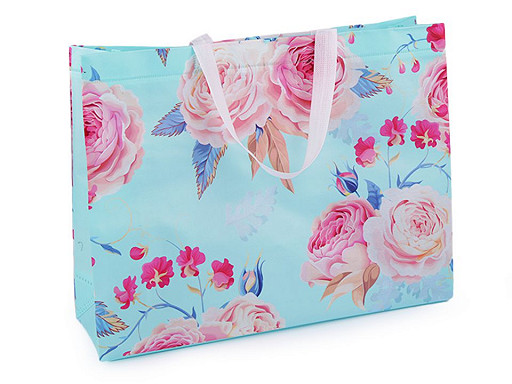 Tote bag, borsa grande, con motivo: floreale, dimensioni: 32 x 42 cm