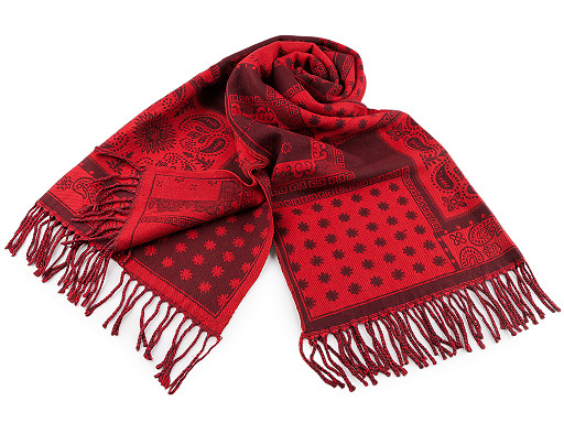 Zimný šál / pléd so strapcami 65x180 cm