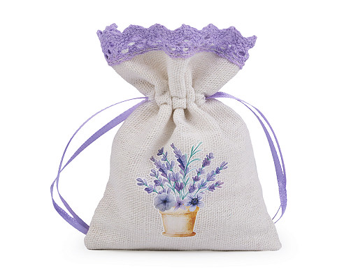 Gift bag with lavender print 9x12 cm