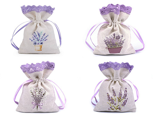 Geschenkbeutel mit Lavendel bedruckt 9 x 12 cm