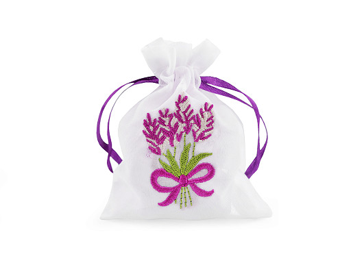 Geschenksäckchen mit Lavendelstickerei 8x10 cm