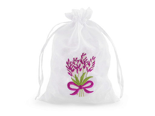 Gift bag with lavender embroidery 12x17 cm