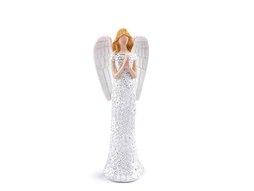 Dekorácia anjel s jemnými glitrami - malý