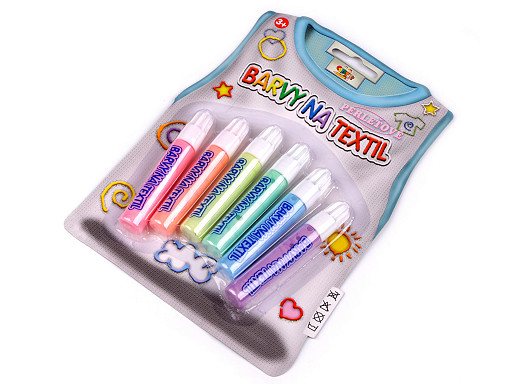 Glitter or Pearl Fabric Markers 6 pcs