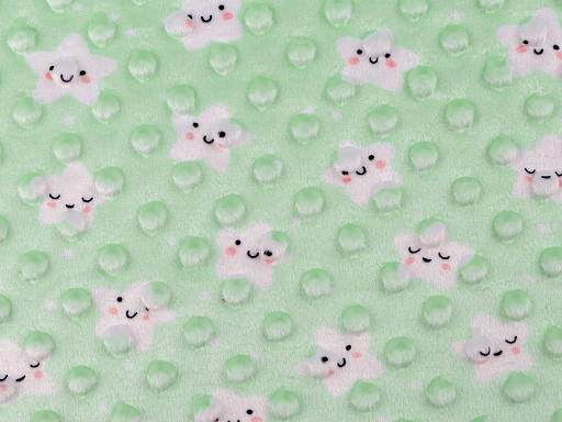 Minky Plush Fabric with 3D Polka Dots Star