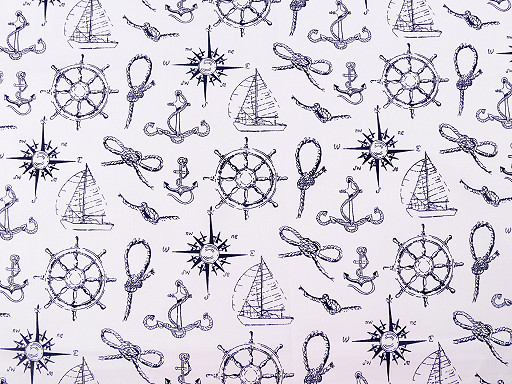Cotton Fabric / Canvas - Nautical Pattern