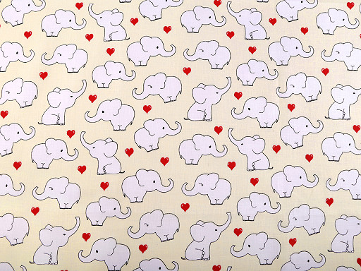 Cotton Fabric / Canvas Elephant