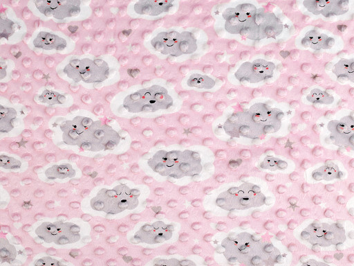 Minky Plush Dimple Dot Soft Blanket Fabric, Clouds
