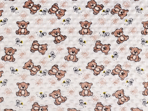 Minky Plush Dimple Dot Soft Blanket Fabric, Teddy Bear