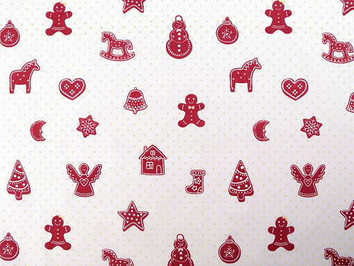 Christmas Cotton Recycled Fabric / Canvas - Gingerbread