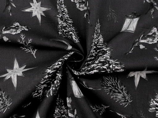 Tessuto / tela di cotone, motivo: natalizio, albero