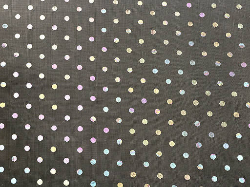 Organza con lunares efecto AB arco iris
