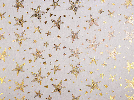 Tessuto in cotone / imitazione lino, motivo: stelle