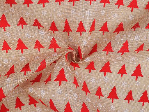 Decorative imitation jute fabric, Christmas tree