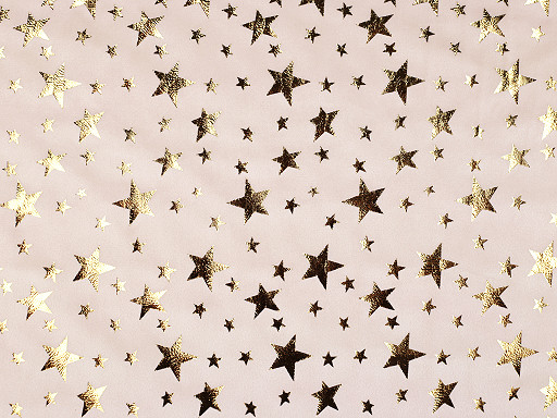 Aksamit z metalicznym nadrukiem gwiazdy 