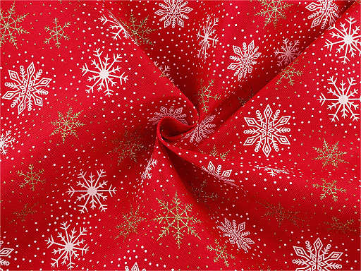  Tissu décoratif imitation jute, Flocons de neige