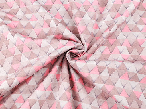 Softshell Fabric with Sherpa Fleece, Triangles Print