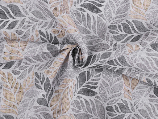 Tessuto decorativo Loneta, motivo: foglie
