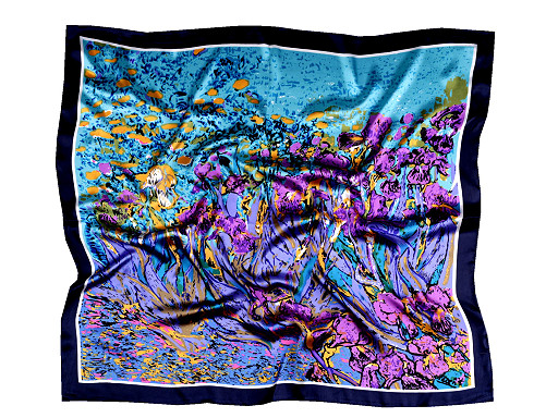 Foulard in raso, dimensioni: 55 x 55 cm