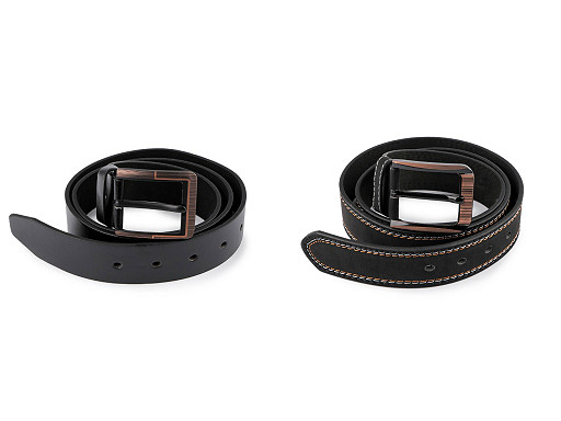 Herrengürtel glatt und gesteppt, Breite 3,7 cm