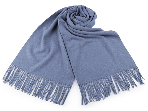 Bufanda de invierno a cuadros con flecos/mantón con borla, 65x190 cm
