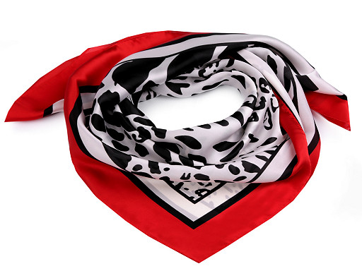 Satin scarf, silk hair wrapping scarf, Leopard 70x70 cm