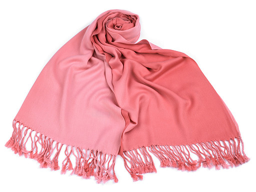 Ombre Shawl / Scarf with Fringes 65x180 cm