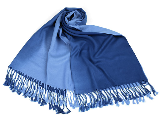 Ombre Shawl / Scarf with Fringes 65x180 cm
