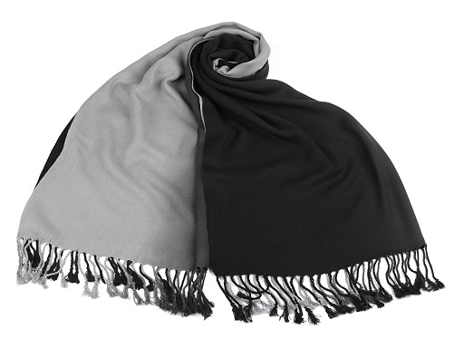 Mantón/bufanda con efecto ombré y flecos 65 x 180 cm