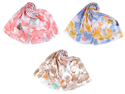 Foulard d’été à fleurs, 80 x 180 cm