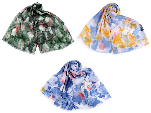 Summer Scarf with Flowers 80x180 cm Summer Scarf with Flowers 80x180 cm