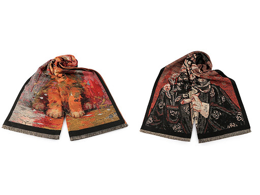 Šatka / šál / pléd so strapcami 65x190 cm