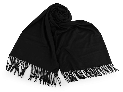 Cashmere type scarf with fringes 70x180 cm