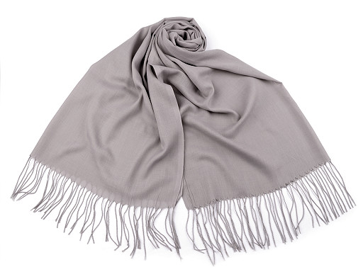 Šatka / šál jednofarebný so strapcami 70x165 cm