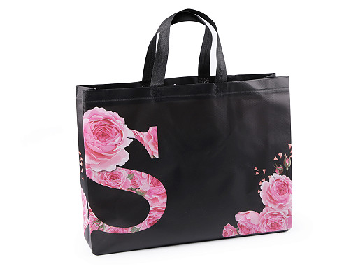 Tasche aus Vliesstoff mit Rosenblüten 30 x 40 cm