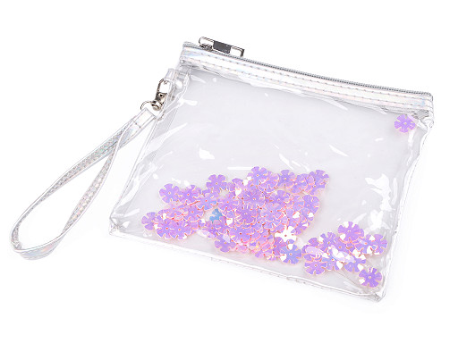 Trousse / astuccio per cosmetici, con paillettes sciolte, dimensioni: 14,5 x 17 cm