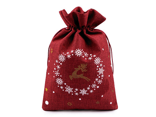 Bolsa de regalo de Navidad, 20x30 cm, imitación de yute, reno