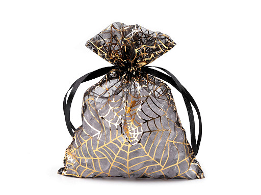 Sacchetto regalo in organza / Sacchetto per Halloween, dimensioni: 13 x 18 cm 