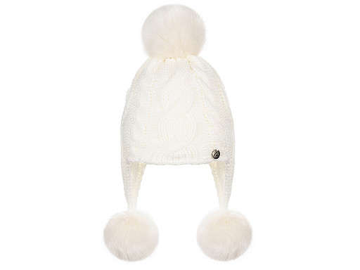 Children's / Girls Winter Hat with Pom Poms