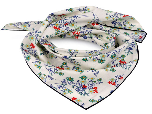 Pañuelo de algodón con flores de campo 55x55 cm