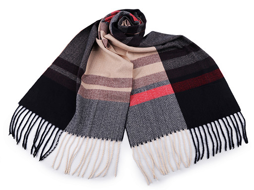 Men's Winter Scarf with Fringes 38x180 cm