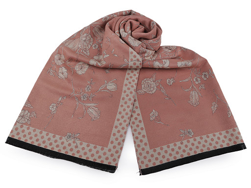 Foulard/Châle type pashmina Fleurs, 65 x 185 cm