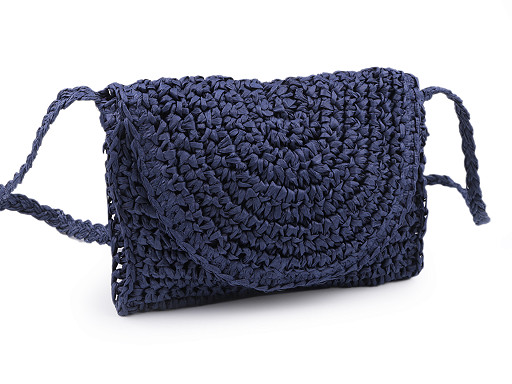 Torebka szydełkowa z rafii / łyka crossbody 16x21 cm 