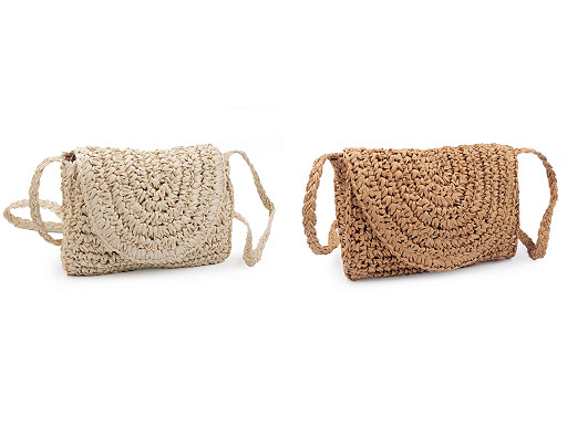 Sac à main en raphia crocheté/Sac à bandoulière, 16 x 21 cm